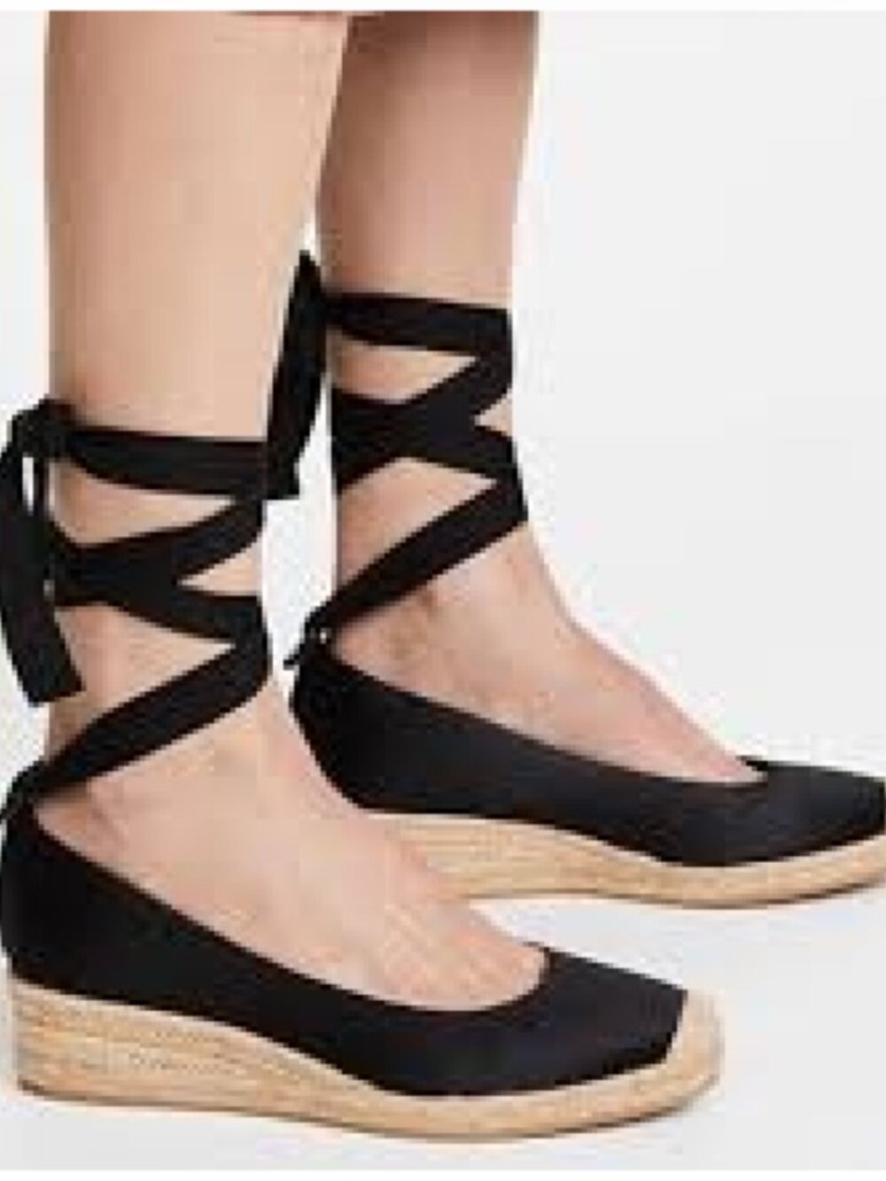 Tory Burch Black Satin Lace Up Espadrilles